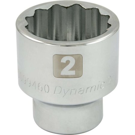 DYNAMIC Tools 2" X 1" Drive, 12 Point Standard Length, Chrome Socket D099460